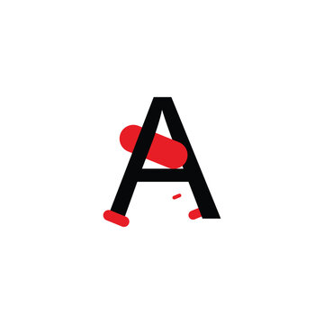 Letter A capsules geometric symbol simple logo vector