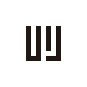 Letter UJ stripe geometric symbol simple logo vector