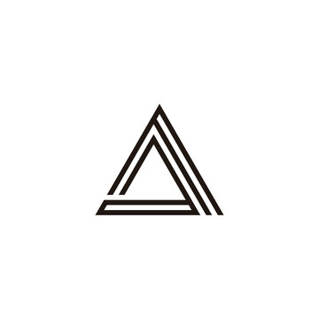 Letter Fa triangle , line geometric symbol simple logo vector
