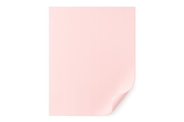 Poster - Pink sticky note paper with curled corner on transparent background, ideal for reminders, messages, and creative projects