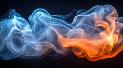 Fototapete - Abstract design of swirling smoke in contrasting colors.