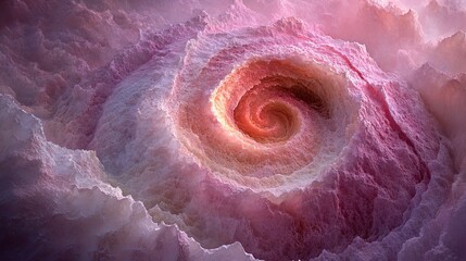 Poster - Abstract spiral design in soft, pastel hues.