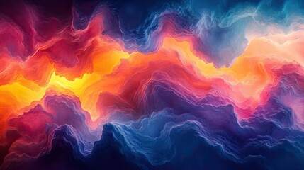 Poster - Vibrant abstract landscape of swirling colors and textures.