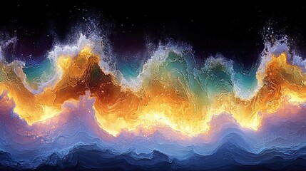 Fototapete - Abstract waves of vibrant colors.