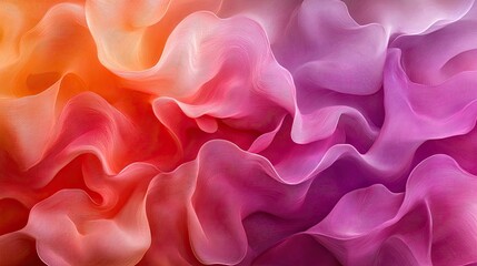 Poster - Abstract design of flowing fabrics in vibrant hues.