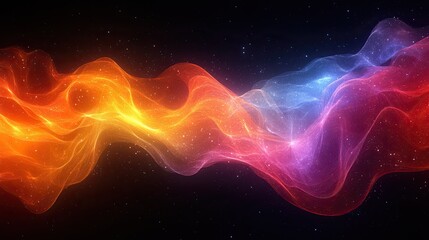 Fototapete - Vibrant, flowing cosmic nebulae against a dark backdrop.