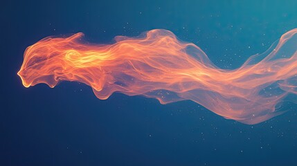 Fototapete - Abstract design of a fiery, flowing substance against a dark backdrop.