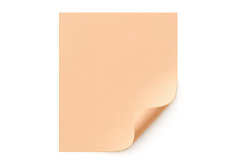 Poster - Crumpled beige paper sheet with curled edge, revealing transparent background for graphic design mockup