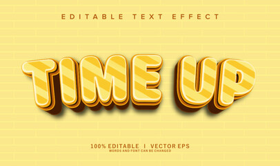 Poster - time up vector text effect with modern style design
