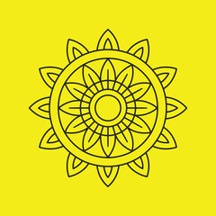 Wall Mural - abstract sun vector icon: bright summer design with warm yellow sunlight