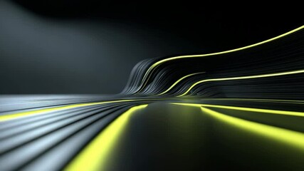 Poster - Futuristic Tunnel with Neon Lights and Dynamic Light Trails