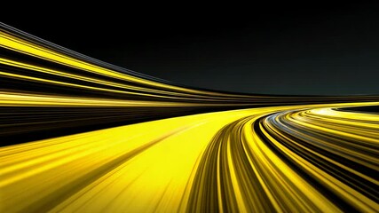 Poster - Dynamic Light Trails Abstract Motion Visual in Bright Yellow and Black
