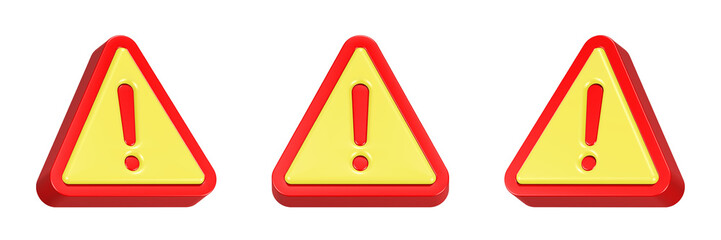 Poster - alert important triangle symbol 3d rendering