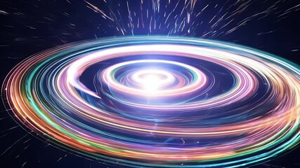 Wall Mural - cosmic explosion animating into rippling rings of light and streaking stars