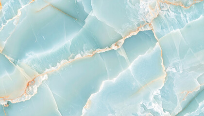 Poster - A seamless pattern of light mint marble with subtle gold veins creating an elegant and sophisticate
2