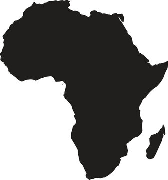 Africa Continent Icon Flat Graphic Design