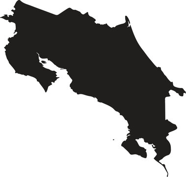 Costa Rica black map on white background vector
