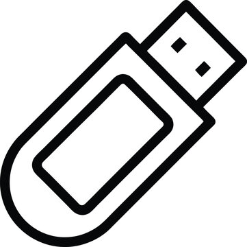 Usb flash drive vector icon set. Usb disk simbol on white background