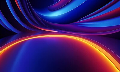 Fototapete - 
 Abstract purple background with curved lines, minimalistic, simple shapes, glowing light effects, 