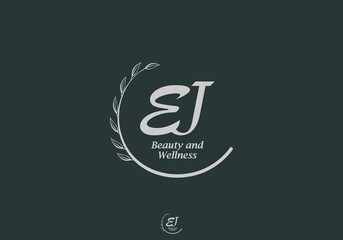 Poster - EJ Monogram with Leaf Emblem for Beauty and Wellness Brand