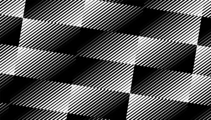 Poster - Black and white abstract transition geometric pattern for sporty background and jersey design. Fully editable vector element. Vector Format Illustration 