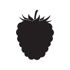 Poster - Raspberry vector silhouette isolated on white background. Raspberry icon vector illustration design