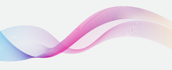 Poster - Abstract background of colored waves with smooth lines on a white background, design element