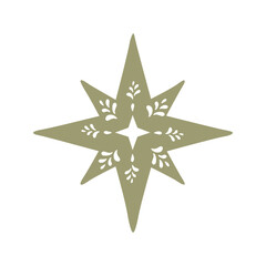 Wall Mural - Vintage gold star icon, Decorative boho star illustration.