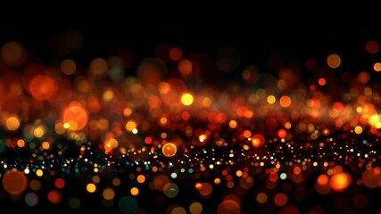 Poster - Vibrant Bokeh Lights in a Night Sky with Dynamic Color Scatter Effect