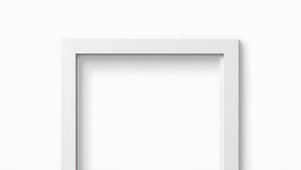 Blank white wooden frame isolated on white background mockup