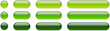 © Cobalt - Buttons green isolated, shiny glass navigation panel for website.