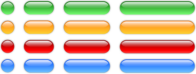 buttons blue isolated, shiny glass navigation panel for website.