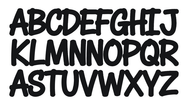 Bold black alphabet letters on white typography