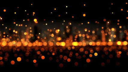 Poster - Elegant Bokeh Light Effect with Sparkling Orange Dots for Festive or Artistic Backgrounds
