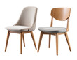 © Selim Studio - 3D Contemporary Chairs Duo with Curved Seat Design, Transparent PNG Background