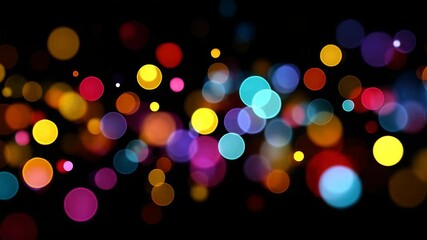 Poster - Colorful Bokeh Lights Overlay Creating a Vibrant Celebration Atmosphere