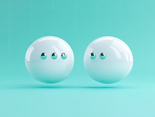 Poster - Minimalist 3D Speech Bubbles in a Cute Flat Style Communication Concept