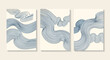 © charli - Elegant Minimalist Line Art Abstract Wave Forms in Serene Arrangement for Modern Decor Prints