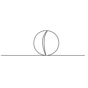 Cricket ball icon single line art drawing outline vector illustration 