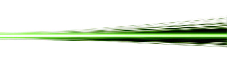 Poster - Neon green rays on a PNG vector background. Futuristic abstract design with dynamic speed lines. Green light trails mimic a fast-moving road in a tech-inspired style.