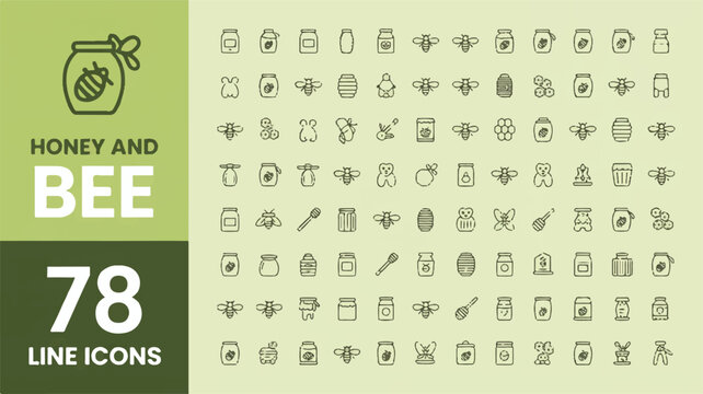 Honey jars bees and honey dippers hive minimalist
