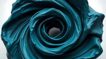 Poster - Abstract Teal Swirl 3D Render of a Dynamic, Rotating Vortex