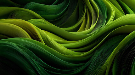 Poster - Vibrant Abstract Organic Green Lines: A Stunning Wallpaper Background 