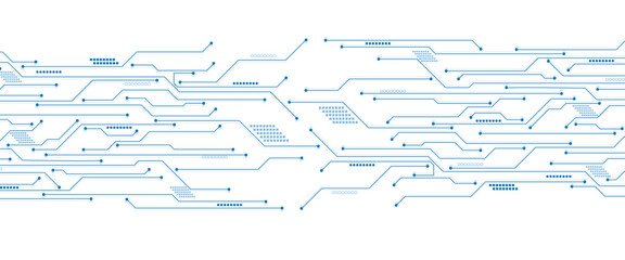 Fototapete - Abstract digital technology futuristic internet network speed connection white and blue background.