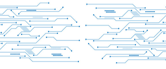 Fototapete - Abstract digital technology futuristic internet network speed connection white and blue background.