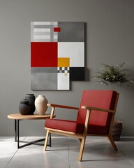 Poster - digital art print mockup in modern gallery room
