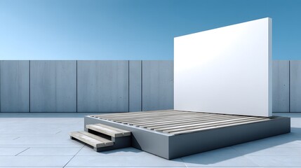 Poster - poster mockup on concrete wall, urban setting