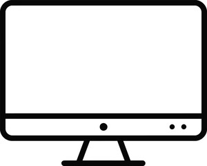 Poster - Simple black outline graphic of a computer monitor.