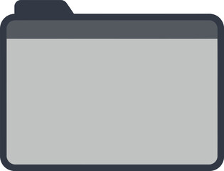 Fototapete - A simple, flat, gray folder icon with a dark blue tab.