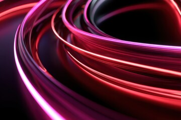 Poster - Colorful abstract light trails create dynamic patterns in a dark setting